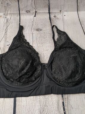 Rhonda Shear Black Lace Underwire Bra